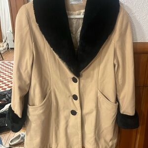 Women's Beige Jacket with Black Accents